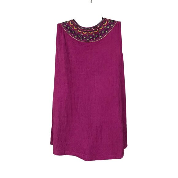 Anthropologie Akemi Kin Vizela Embroidered With Beading Pink Top Size S - Picture 5 of 8